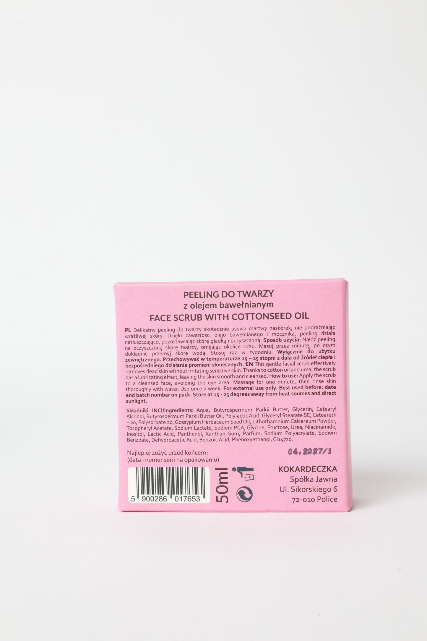 Peeling do twarzy z olejem bawełnianym Little Bow Cosmetics
