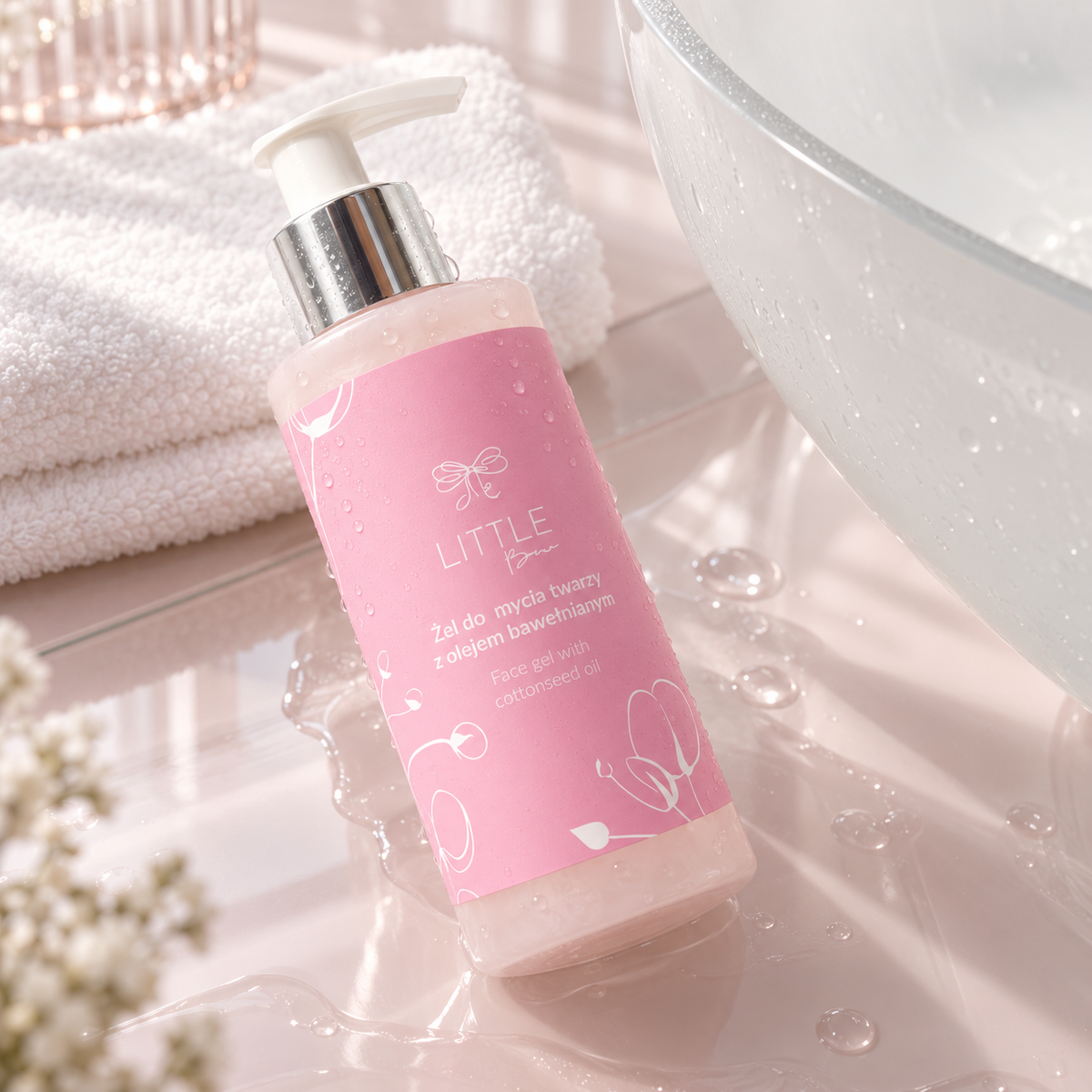 Żel do twarzy z olejem bawełnianym Little Bow 150ml