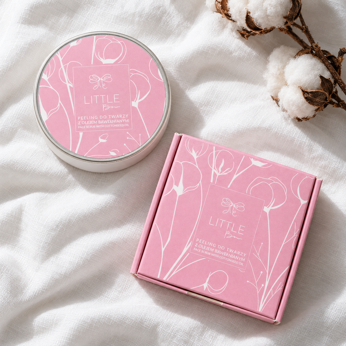 Peeling do twarzy z olejem bawełnianym Little Bow 150ml
