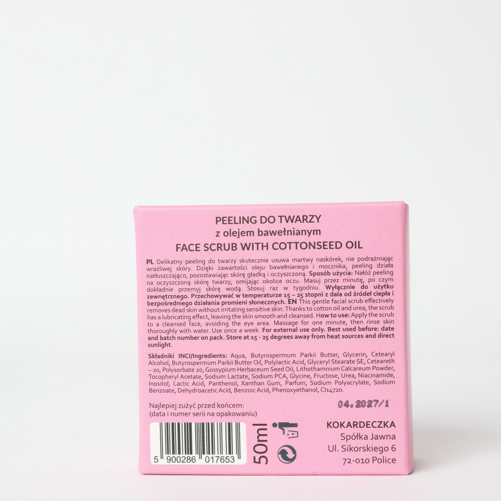 
                  
                    Peeling do twarzy z olejem bawełnianym Little Bow Cosmetics
                  
                