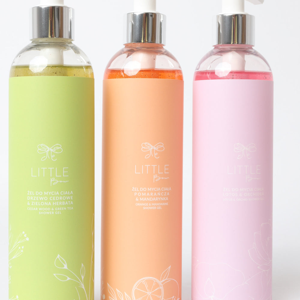 Zestaw Żeli MANDARYNKA 300ML + ORCHIDEA 300ML+ DRZEWO CEDROWE 300ML Littlebow