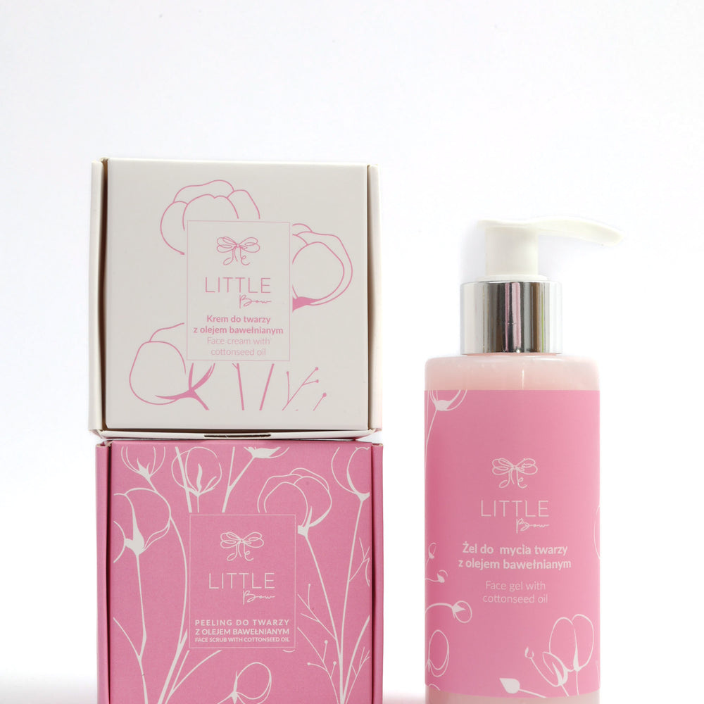 Zestaw do twarzy z olejem bawełnianym Little Bow Cosmetics