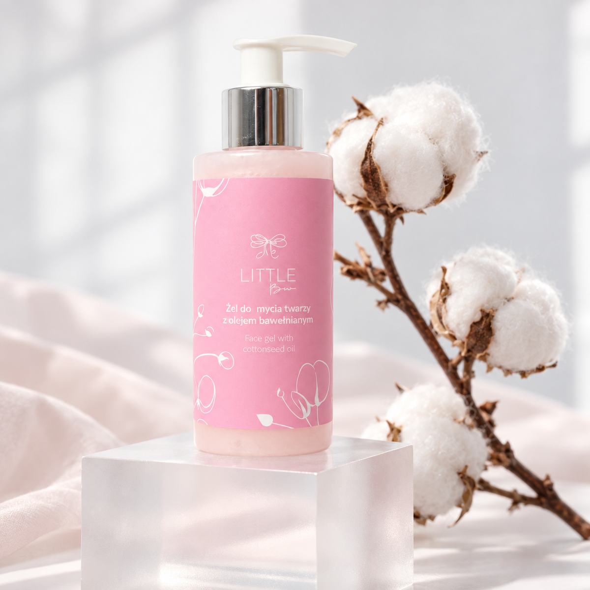 Żel do twarzy z olejem bawełnianym Little Bow 150ml